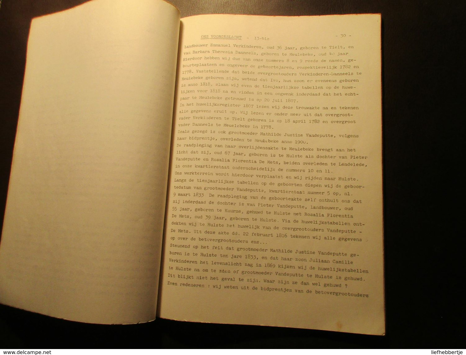 Ons Voorgeslacht - 30 Lezingen Over Familiekundige Opzoekingen - Door Michiel Mispelon - 1973 - Historia