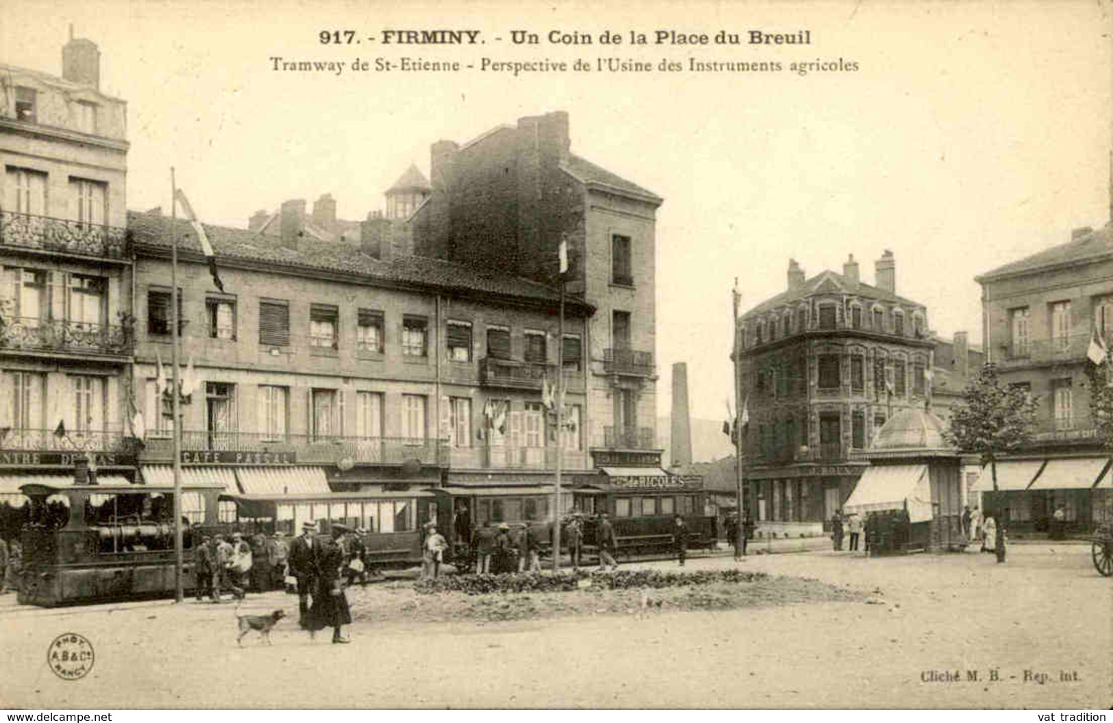 FRANCE - Carte Postale - Firminy - Tramway De St Etienne Et Perspective De L'Usine D'Instruments Agricoles - L 66912 - Firminy