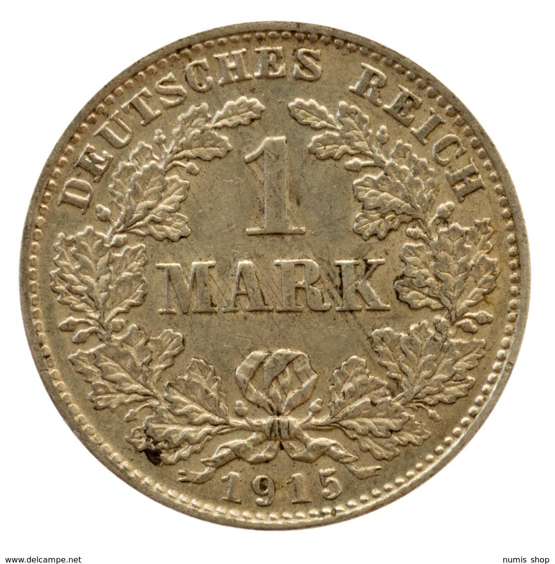 GERMANY - EMPIRE - 1 Mark - 1915 - D - München - Silver - #DE036 - 1 Mark