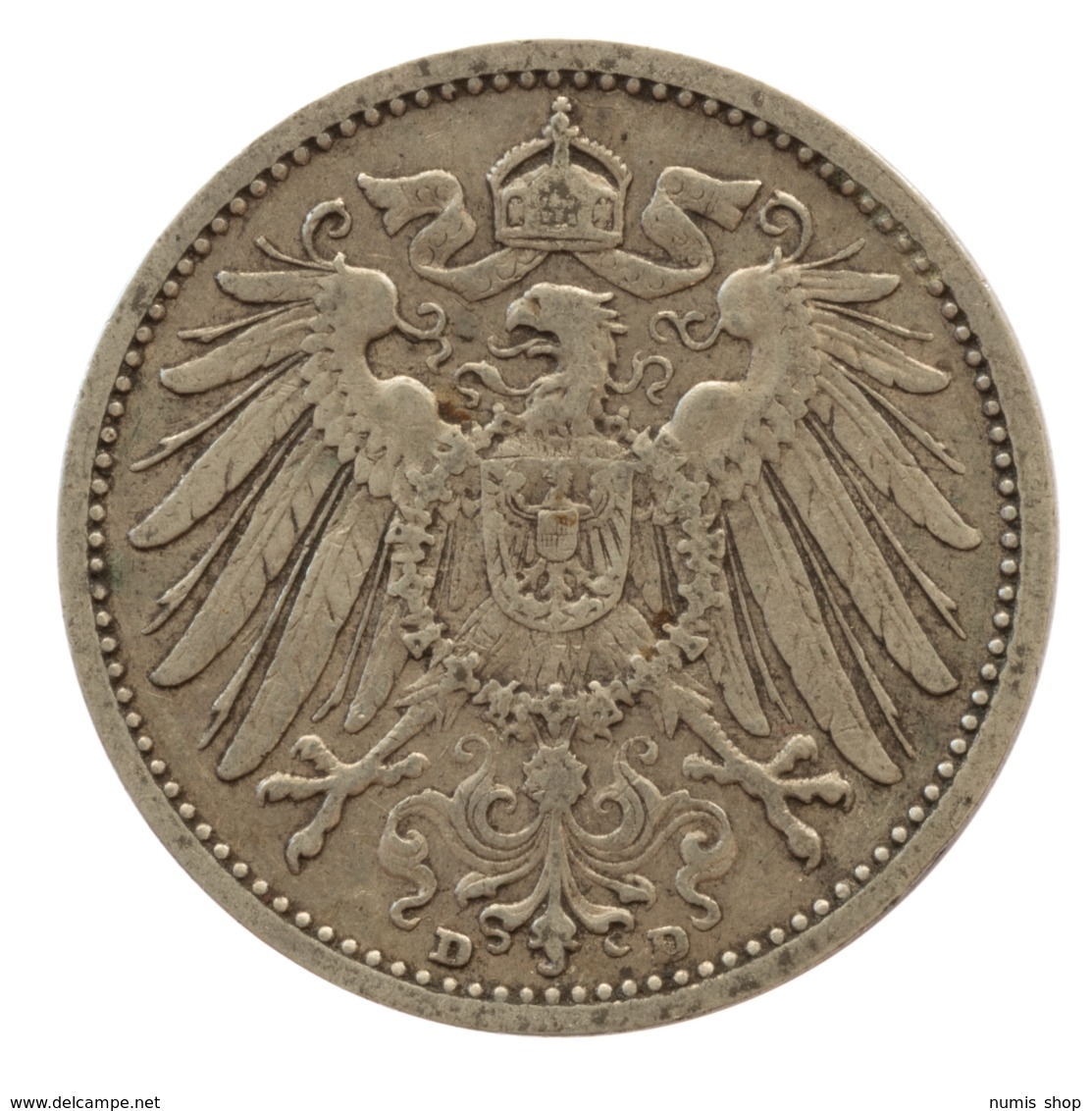 GERMANY - EMPIRE - 1 Mark - 1906 - D - München - Silver - #DE054 - 1 Mark