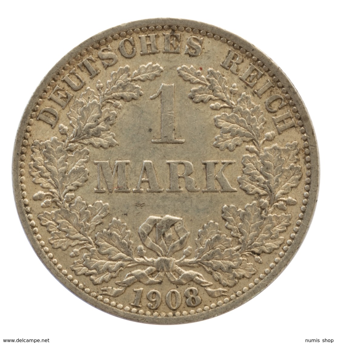 GERMANY - EMPIRE - 1 Mark - 1908 - A - Berlin - Silver - #DE060 - 1 Mark