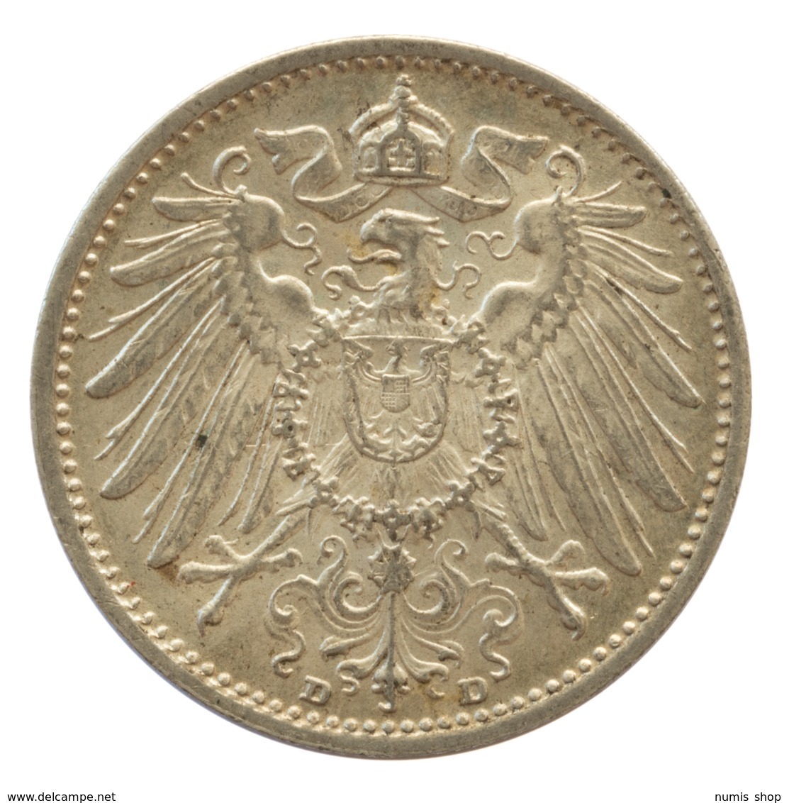 GERMANY - EMPIRE - 1 Mark - 1914 - D - München - Silver - #DE067 - 1 Mark