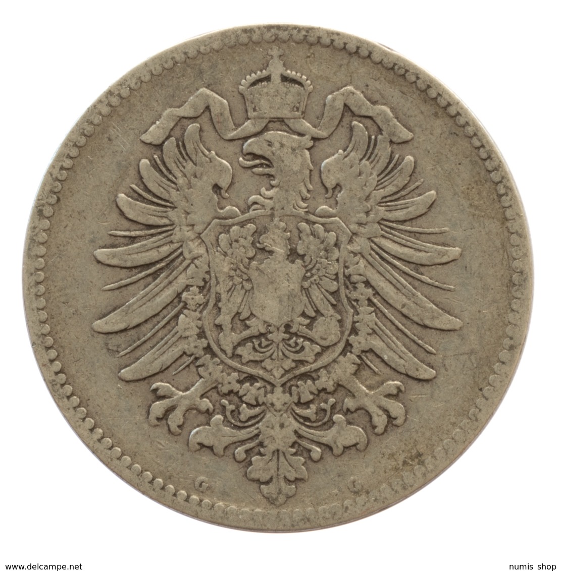 GERMANY - EMPIRE - 1 Mark - 1874 - G - Karlsruhe - Silver - #DE073 - 1 Mark