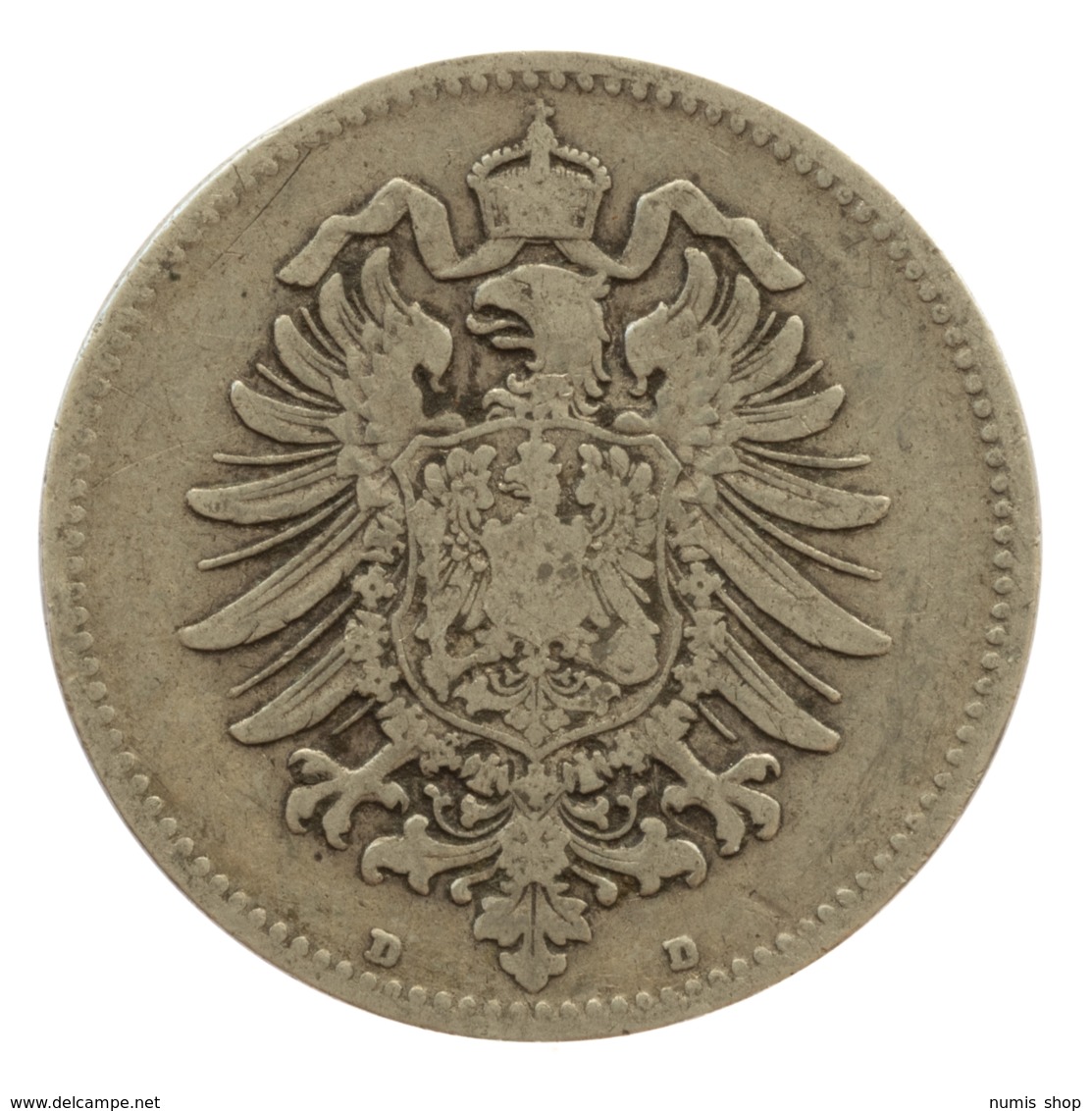 GERMANY - EMPIRE - 1 Mark - 1875 - D - München - Silver - #DE078 - 1 Mark