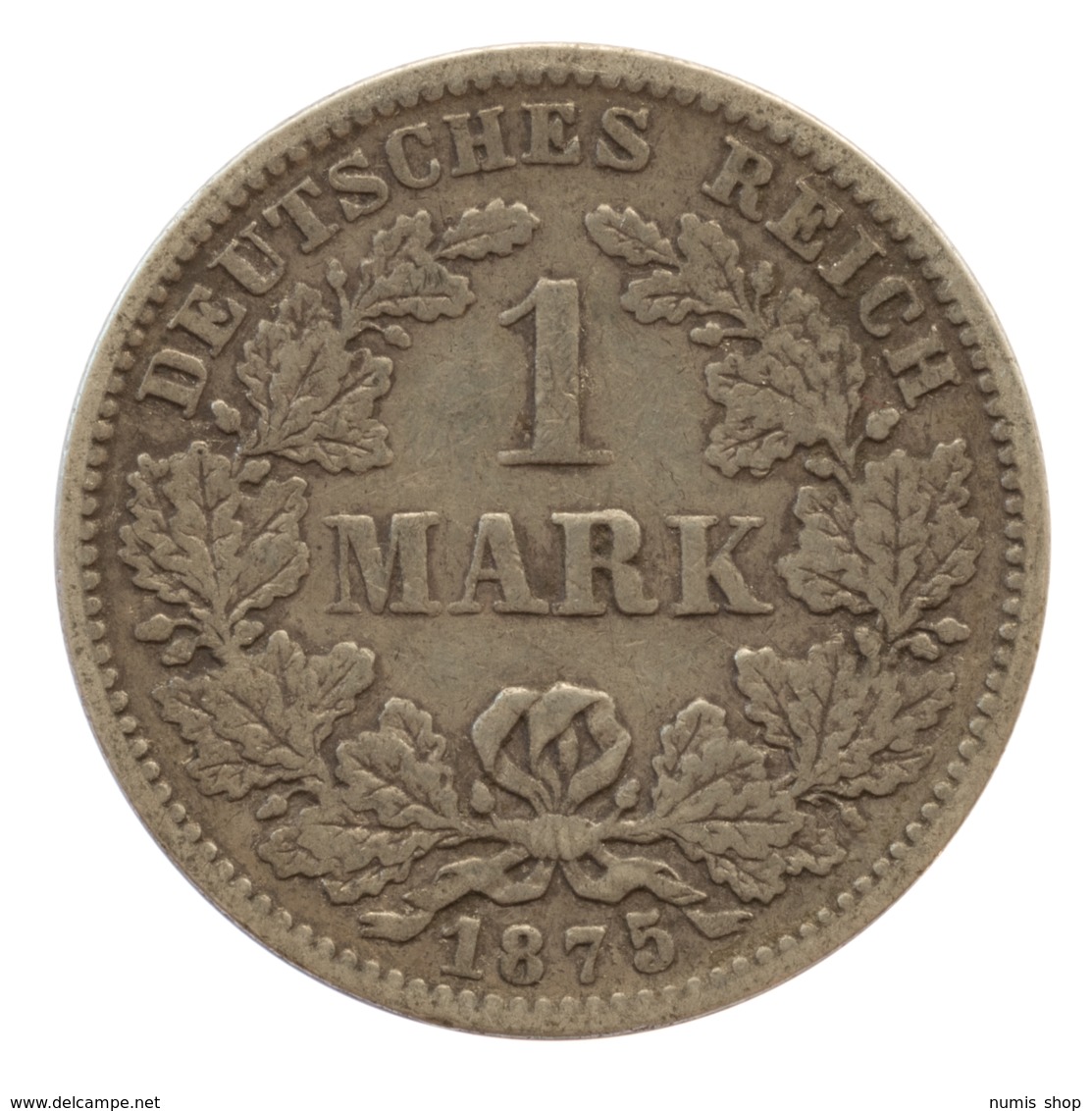 GERMANY - EMPIRE - 1 Mark - 1875 - G - Karlsruhe - Silver - #DE081 - 1 Mark