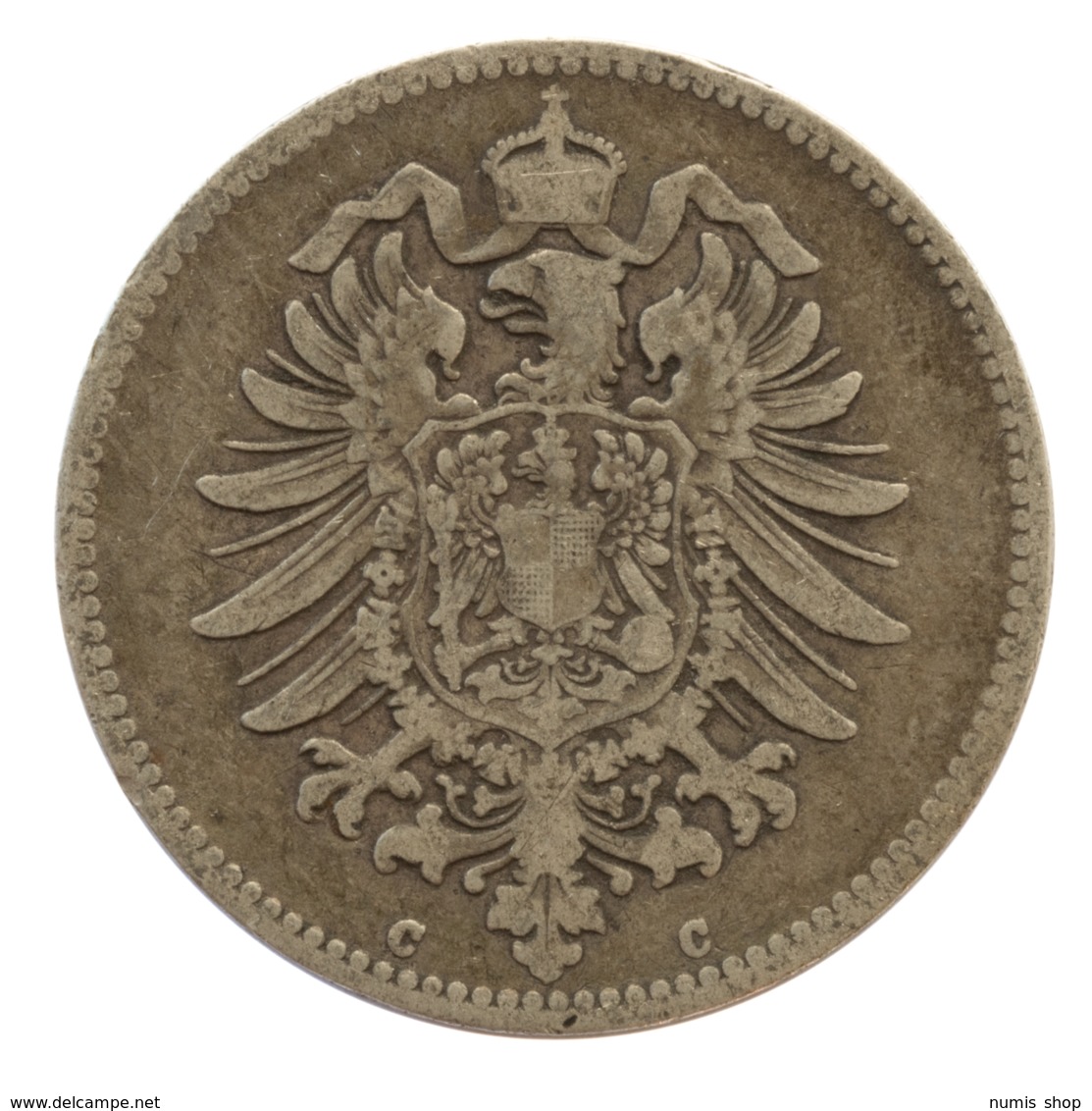 GERMANY - EMPIRE - 1 Mark - 1876 - C - Frankfurt Am Main - Silver - #DE085 - 1 Mark