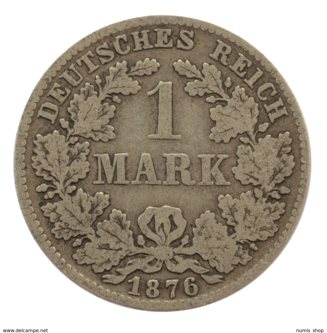 GERMANY - EMPIRE - 1 Mark - 1876 - D - München - Silver - #DE086 - 1 Mark