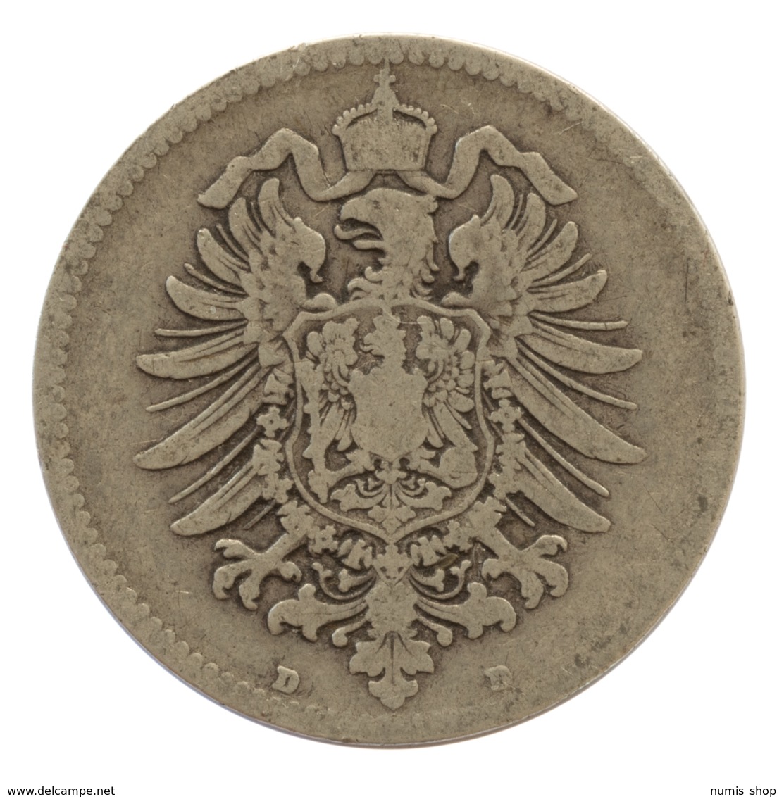 GERMANY - EMPIRE - 1 Mark - 1876 - D - München - Silver - #DE086 - 1 Mark