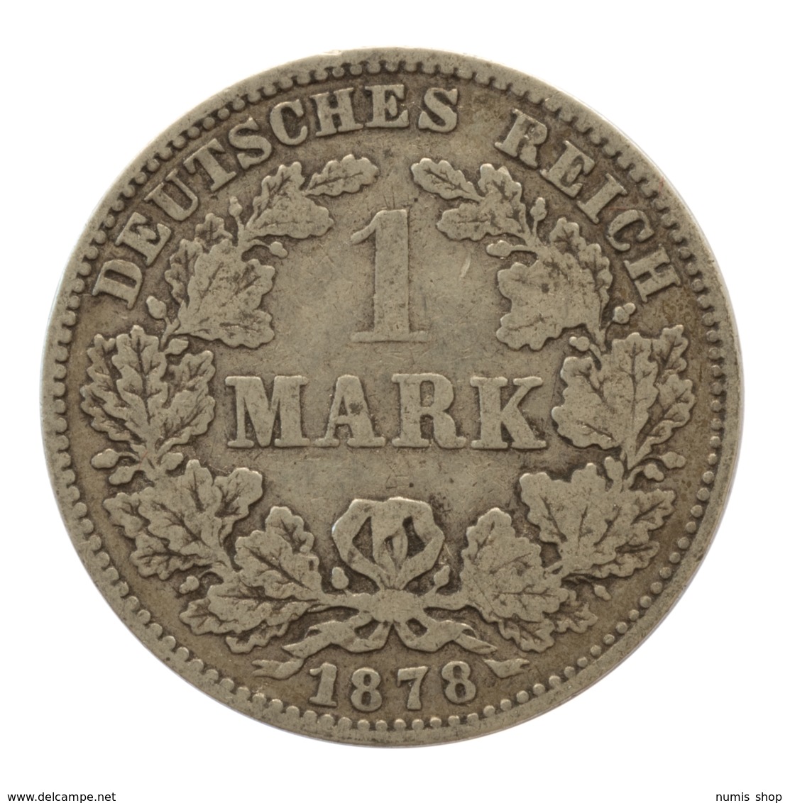 GERMANY - EMPIRE - 1 Mark - 1878 - J - Hamburg - Silver - #DE088 - 1 Mark