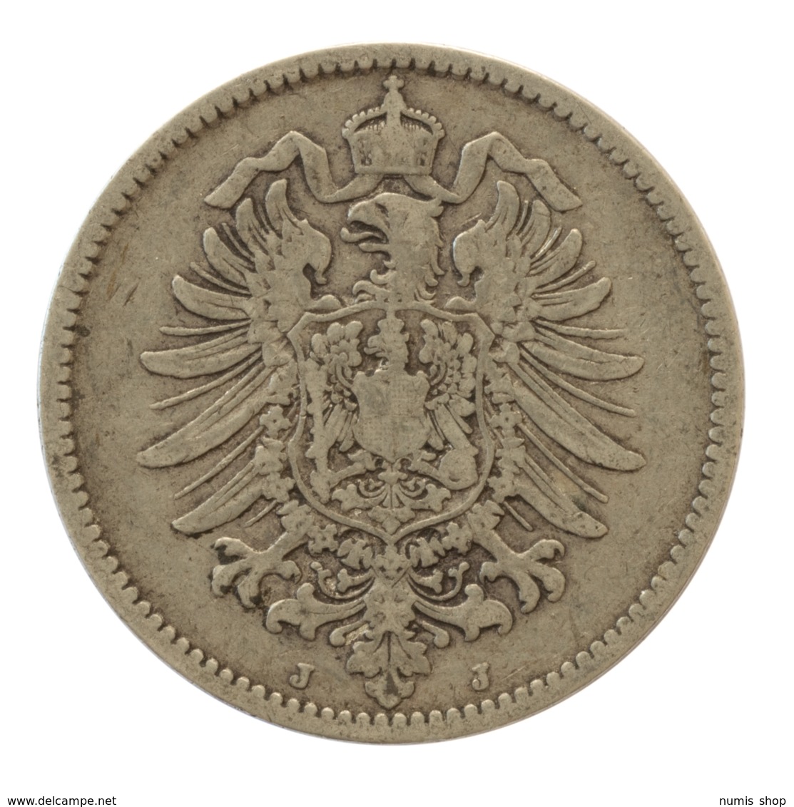 GERMANY - EMPIRE - 1 Mark - 1878 - J - Hamburg - Silver - #DE088 - 1 Mark