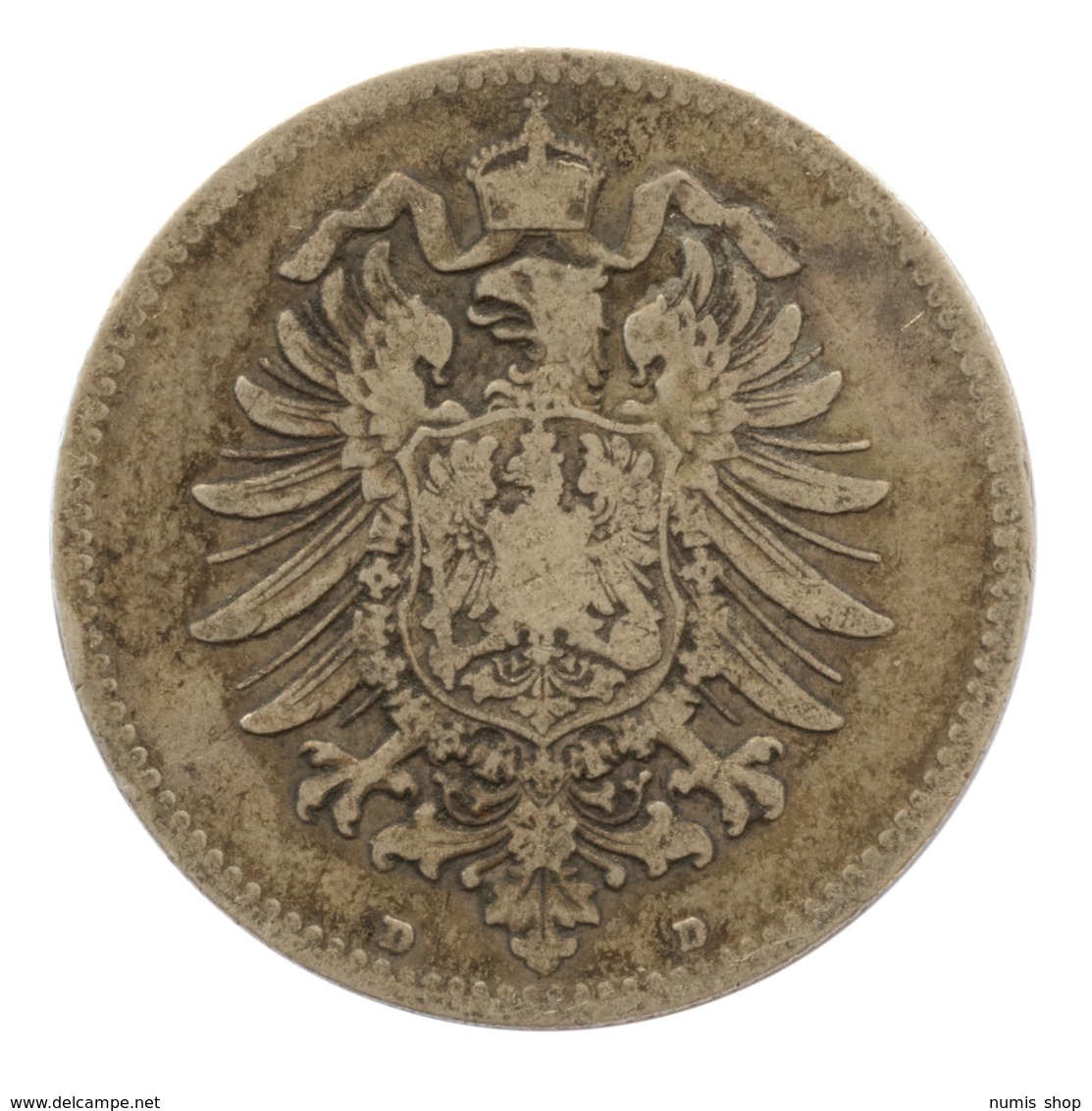 GERMANY - EMPIRE - 1 Mark - 1881 - D - München - Silver - #DE091 - 1 Mark