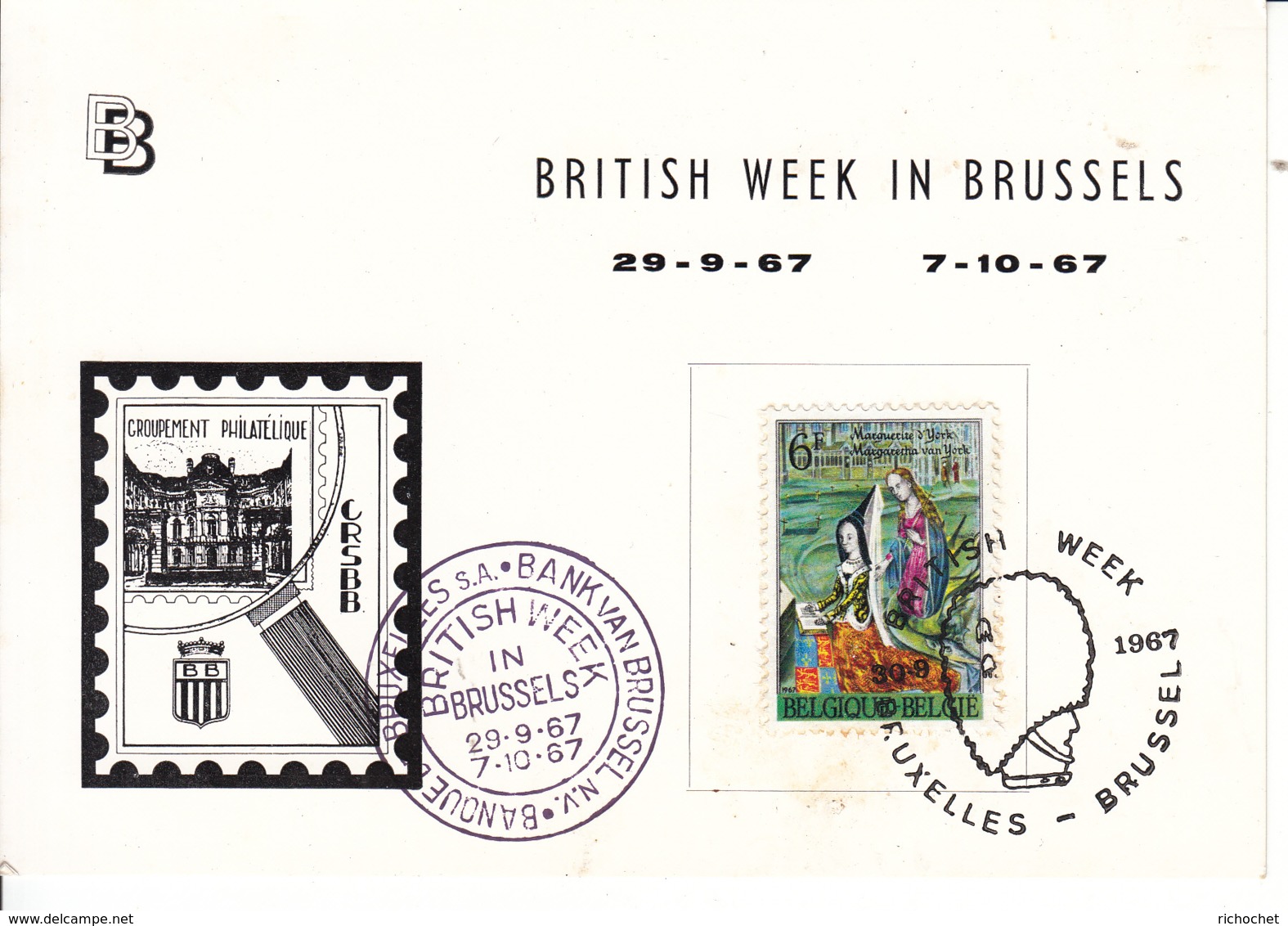 Belgique FDC 1432 ° Bruxelles - Brussel + Cachet Spécial Banque Dez Bruxelles - Bank Van Brussel - 1961-1970