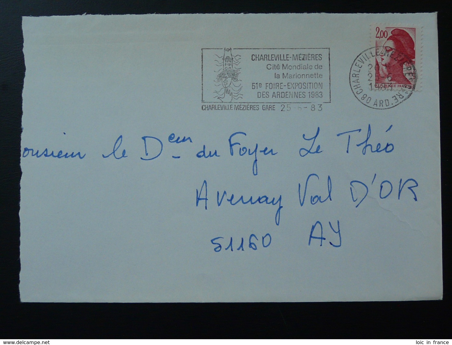 08 Ardennes Charleville Mezieres Festival Marionettes Puppets 1983 - Flamme Sur Lettre Postmark On Cover - Marionnettes