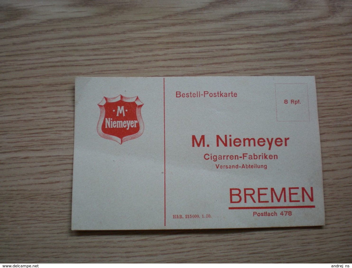 M Niemeyer Bremen Cigarren Fabriken Bremen - Objets Publicitaires