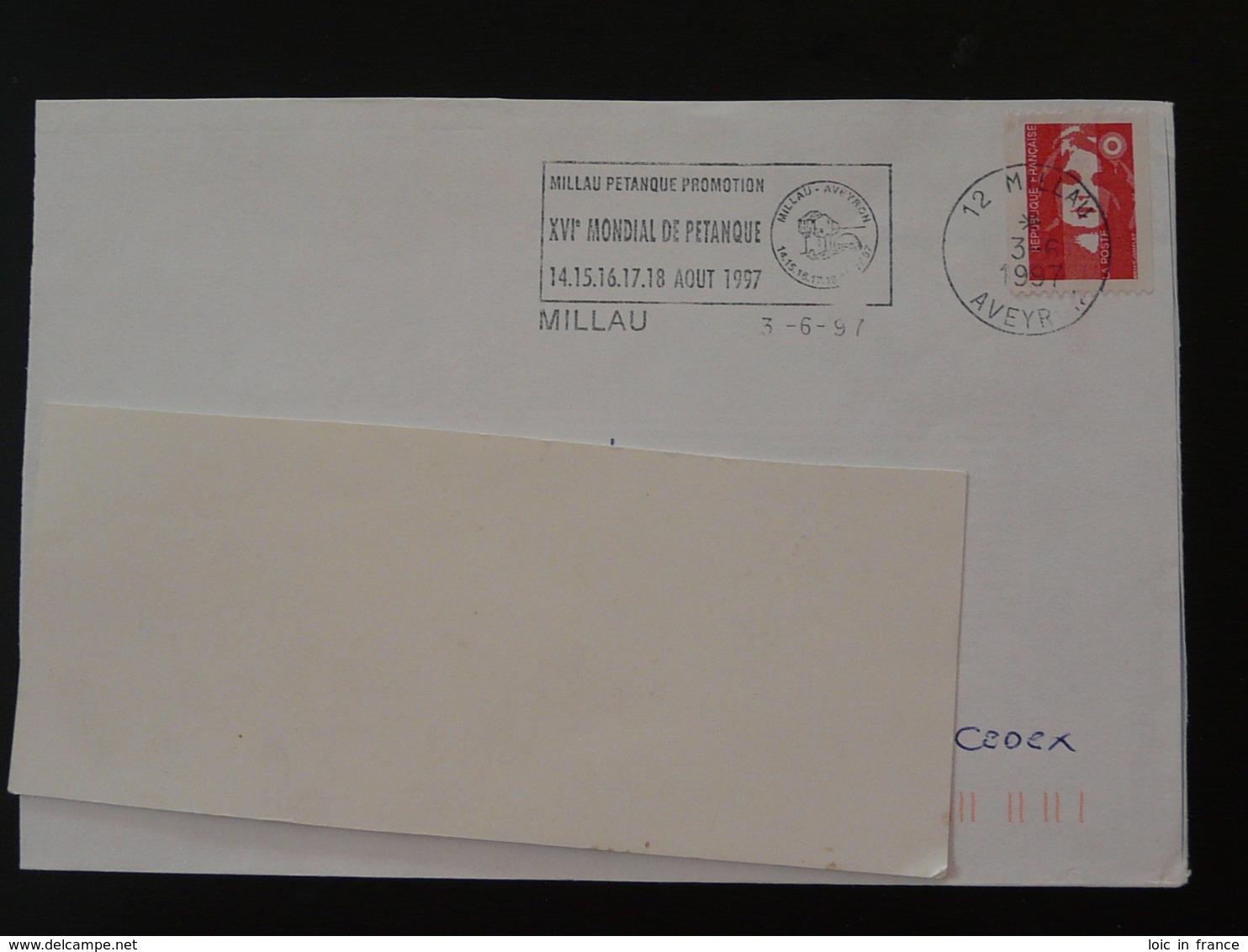 12 Aveyron Millau Mondial Petanque 1997 - Flamme Sur Lettre Postmark On Cover - Petanca