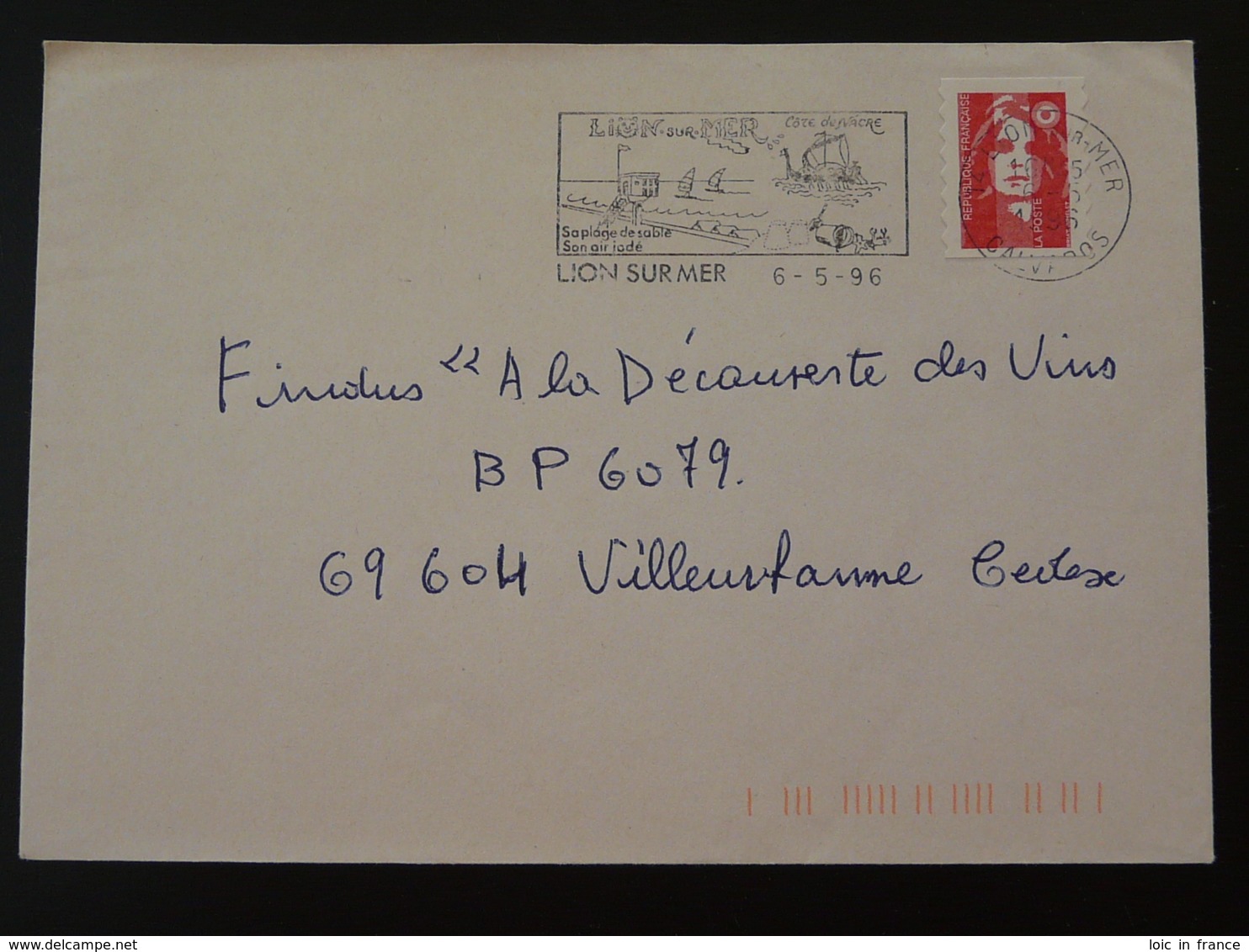 14 Calvados Lion Sur Mer Bateau Viking Ship 1996 - Flamme Sur Lettre Postmark On Cover - Ships