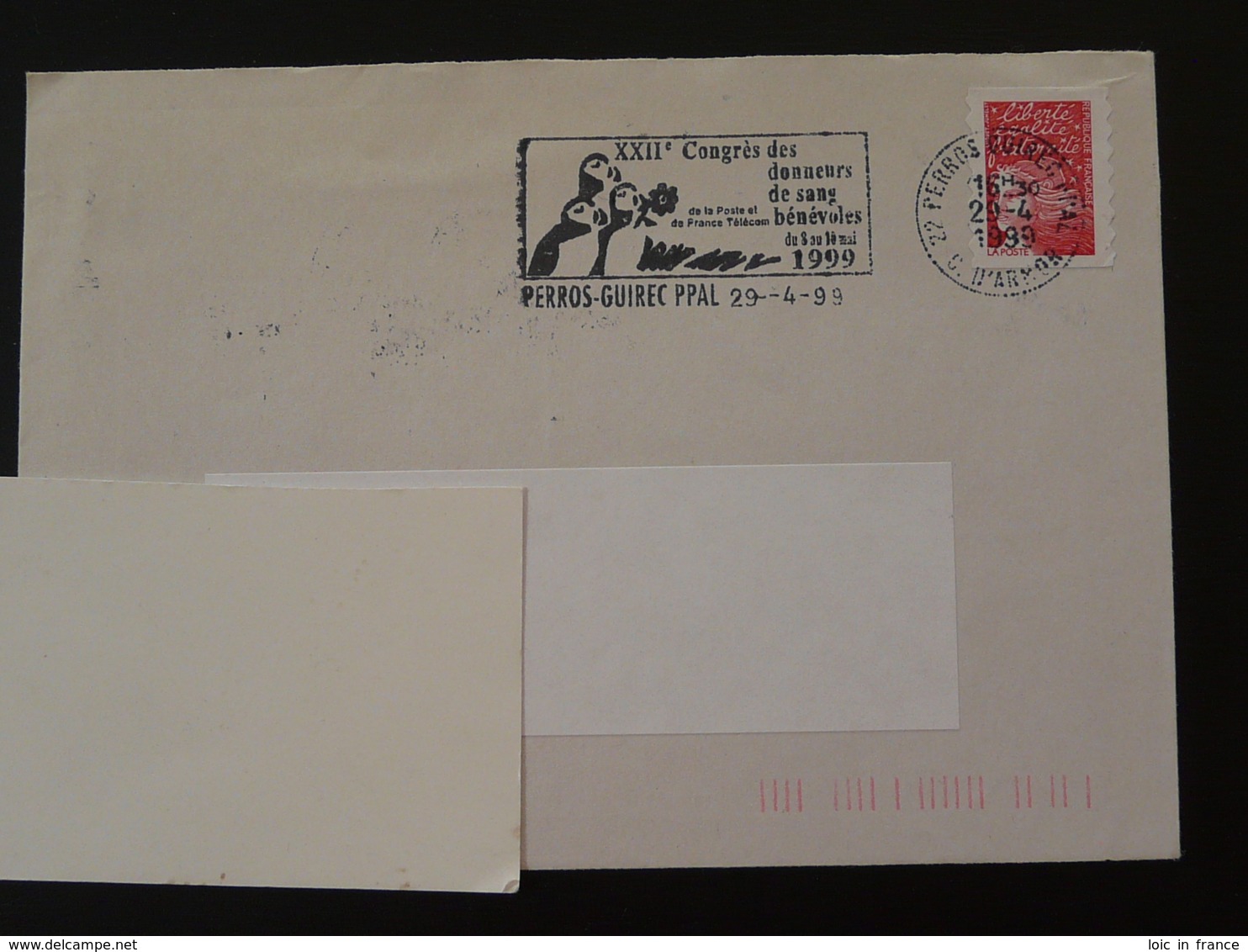 22 Cotes Du Nord Perroc Guirec Macareux Puffin Congrès Don Du Sang 1999 (ex 4) - Flamme Sur Lettre Postmark On Cover - Oblitérations & Flammes