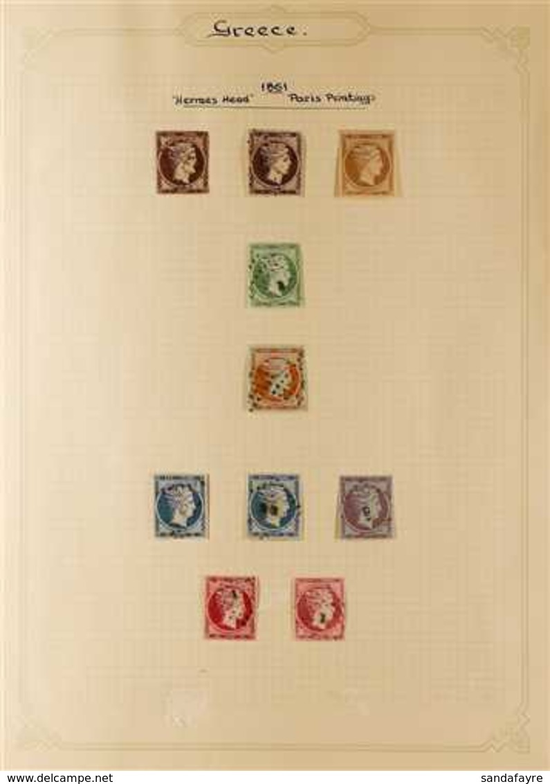 1861-1880 LARGE HERMES HEADS  OLD TIME MOSTLY USED COLLECTION On Pages, Includes 1861 Paris Print Set To 80L (x2) Incl 1 - Other & Unclassified