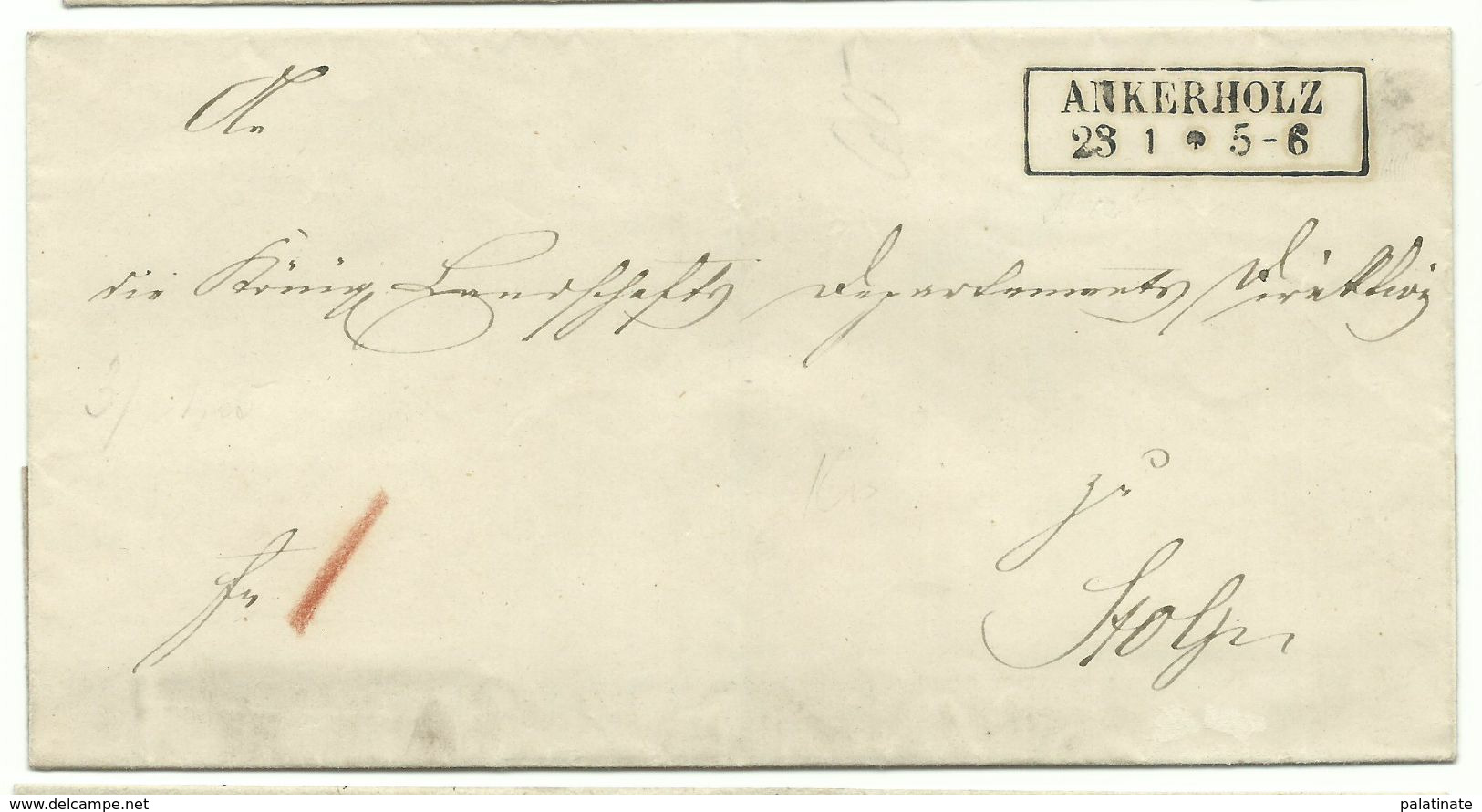DR Ka2 ANKERHOLZ Auf Dienst-Brief Um 1875 Nach Stolp R! - Storia Postale