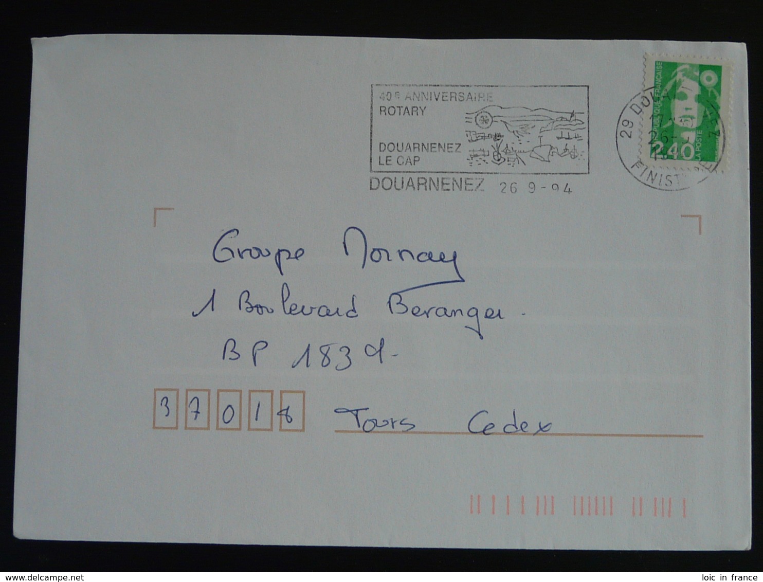 29 Finistère Douarnenez Rotary 1994 (ex 2) - Flamme Sur Lettre Postmark On Cover - Rotary, Lions Club