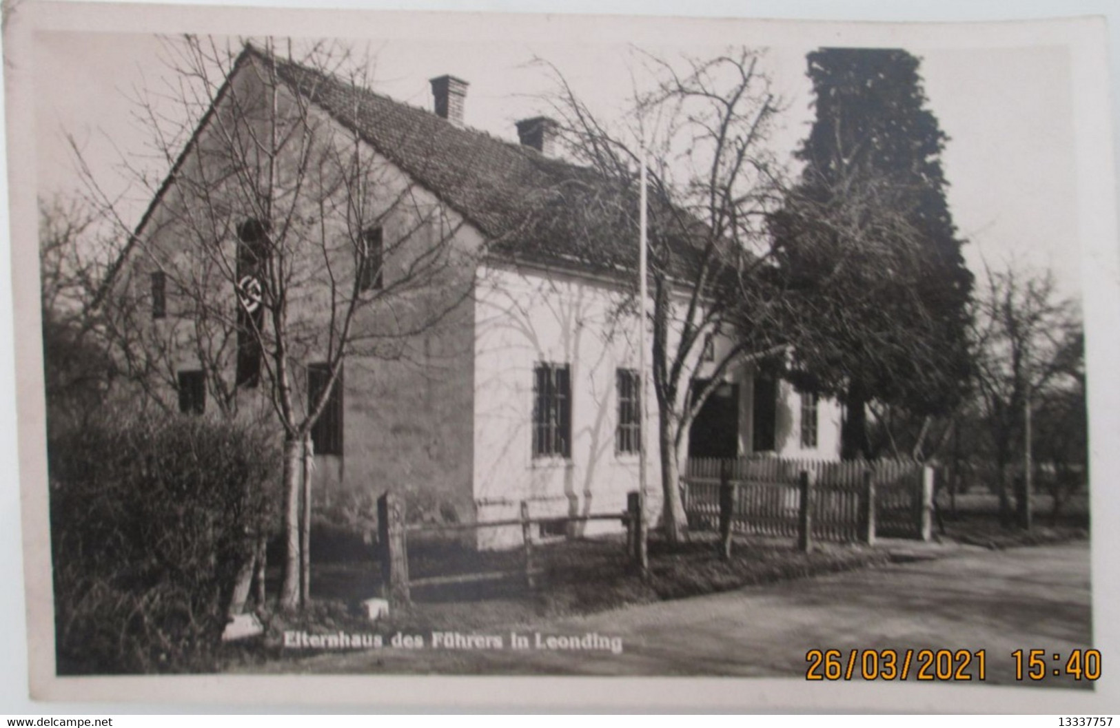 Hitlers Memoiren.:,Eltern,Geburtshaus in Braunau,Friedhof Leonding. Großdeutschland Sammelbilder 6,3x4,3 cm lesen RR