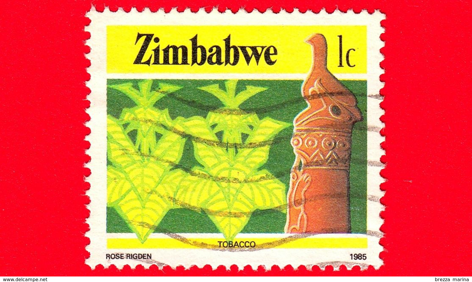 ZIMBABWE - Usato - 1985 - Cultura, Tecnologia Ed Economia - Tabacco - 1 - Zimbabwe (1980-...)