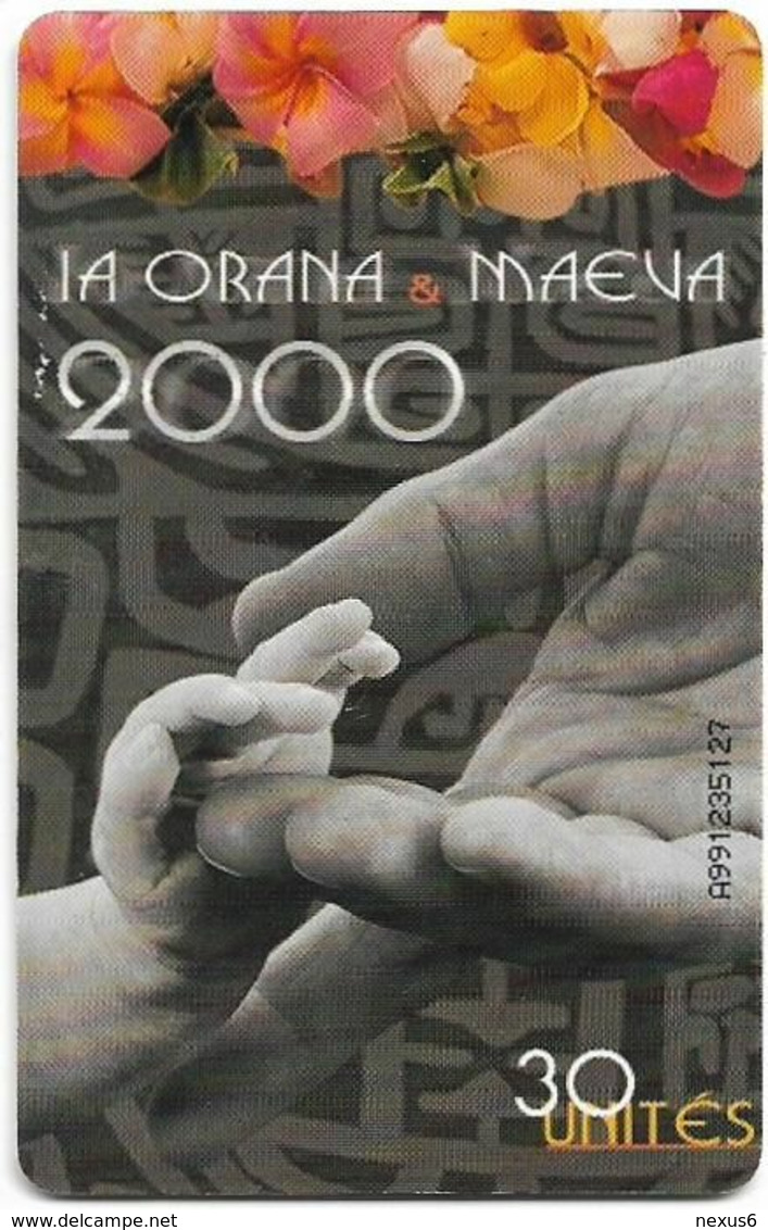 French Polynesia - OPT - Ia Orana & Maeva 2000, Gem1A Symmetr. Black, 01.2000, 30Units, 60.000ex, Used - Polynésie Française