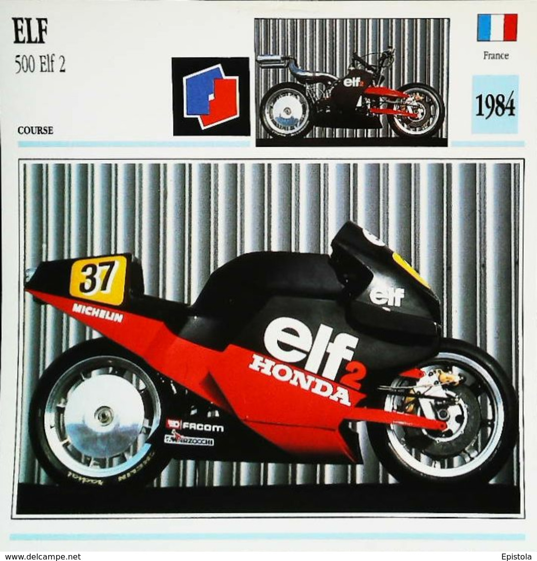 "ELF 500cc Elf2 1984" Moto Française - Collection Fiche Technique Edito-Service S.A. - Collezioni