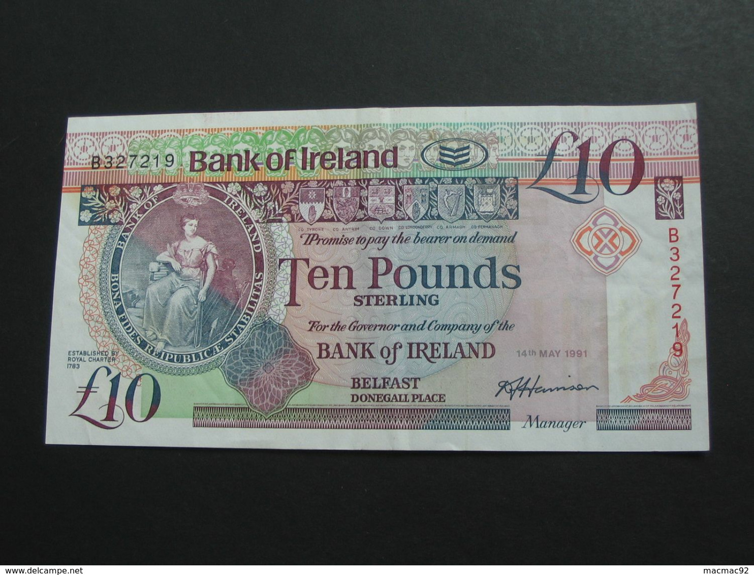 10 Ten Pound 1991 - Central Bank Of Ireland - Belfast Donegall Place  **** EN ACHAT IMMEDIAT **** - Irlanda