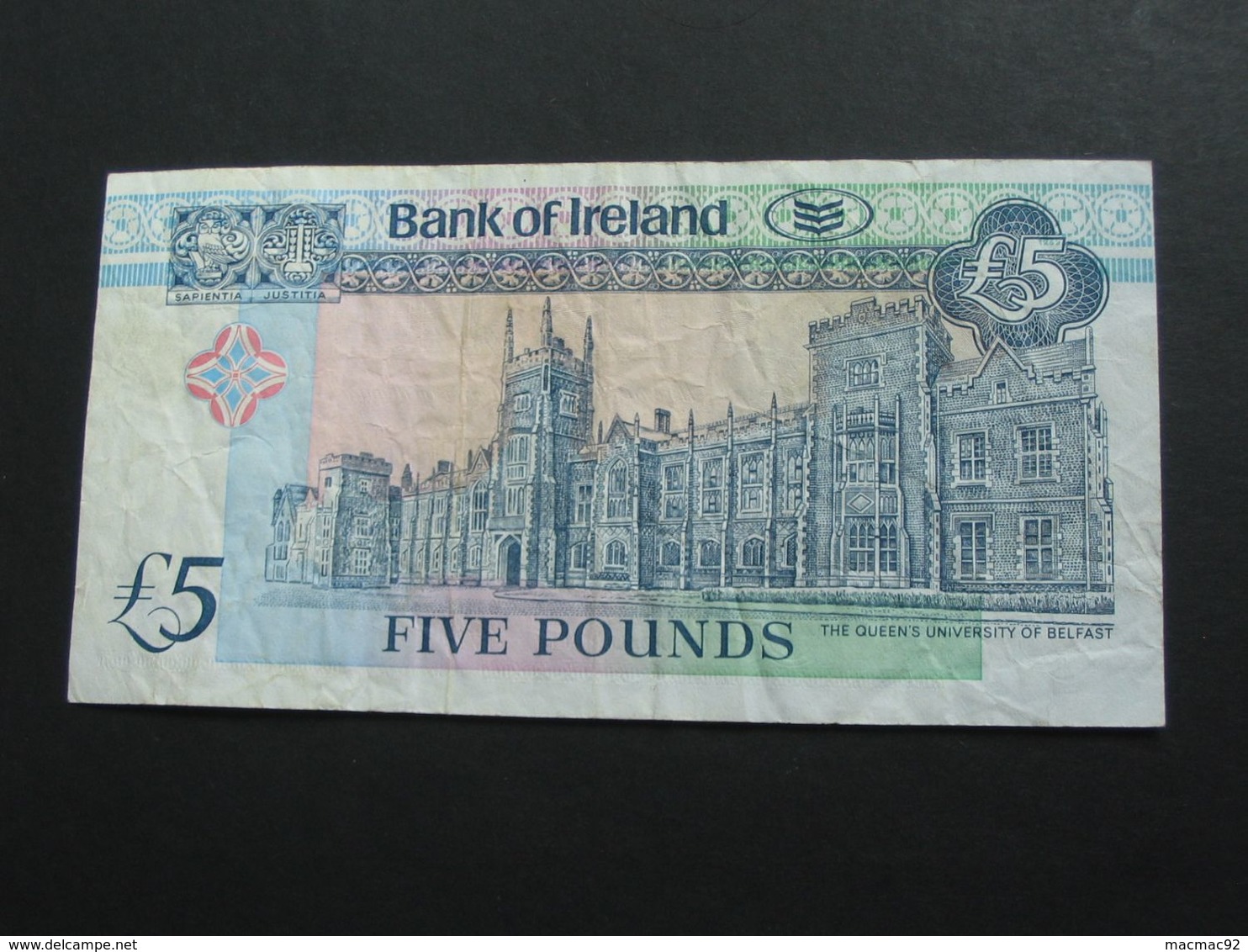 5 Five Pound 1990 - Central Bank Of Ireland - Belfast Donegall Place  **** EN ACHAT IMMEDIAT **** - Irlanda