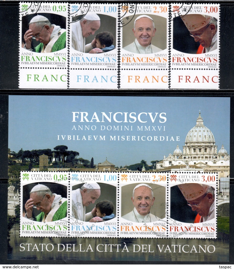 Vatican 2016 Mi# 1859-1862, Block 50 Used - Pontificate Of Pope Francis - Used Stamps