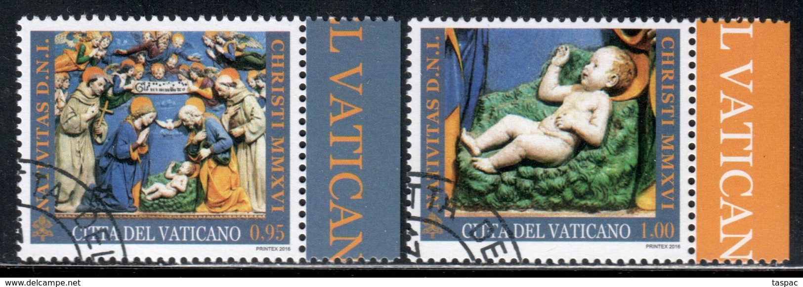 Vatican 2016 Mi# 1885-1886 Used - Christmas / Birth Of Christ, By Giovanni Della Robbia - Gebraucht