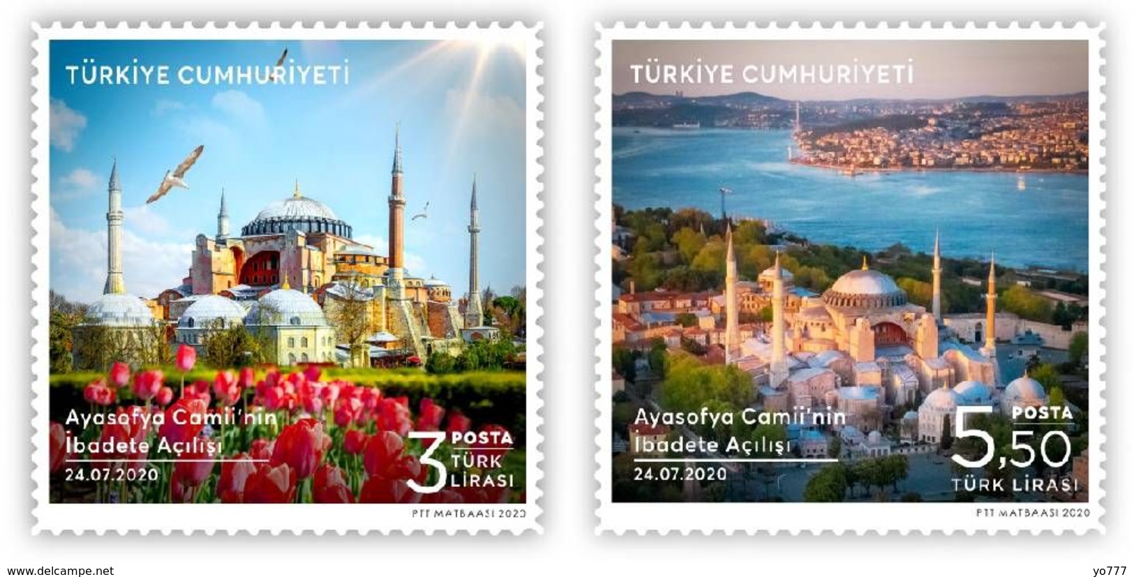 (4527-28) OPENING HAGIA SOPHIA MOSQUE FOR WORSHIP MNH** - Unused Stamps