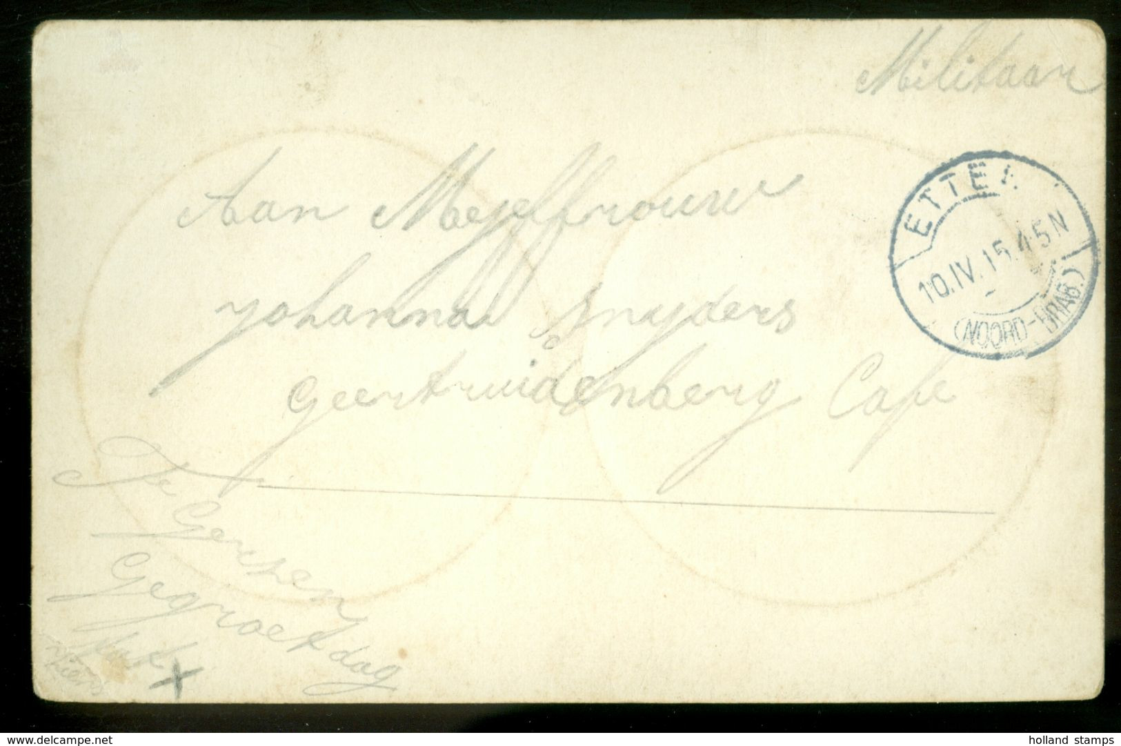 MILITAIR * BRIEFKAART Uit 1915 Gelopen Van ETTEN (NOORD-BRAB.)  Naar GEERTRUIDENBERG  (11.827r) - Lettres & Documents