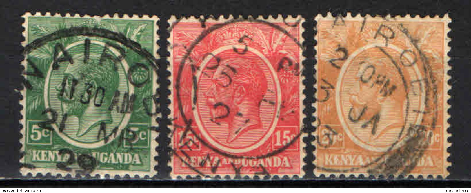 KENYA AND UGANDA - 1922 - EFFIGIE DEL RE GIORGIO V - Wmk. 4 -  USATI - Kenya & Uganda