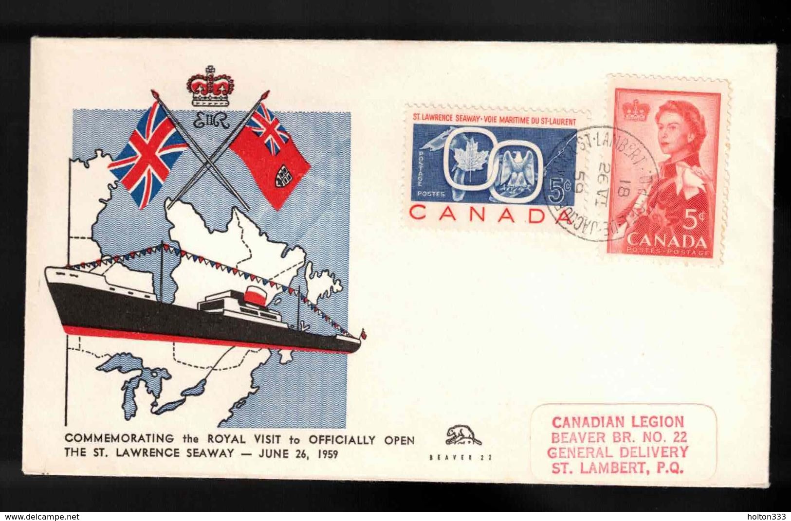 CANADA FDC Scott # 386 - Royal Visit Also Scott # 387 - Unknown Cachet - 1952-1960