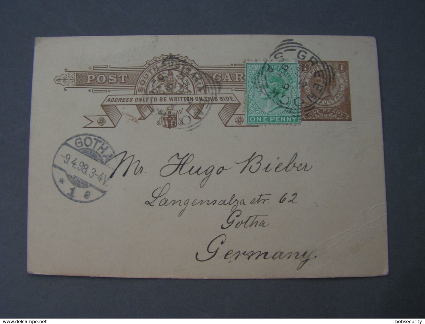 SA Greenock To Gotha Germany , Fine 1898 - Cartas & Documentos