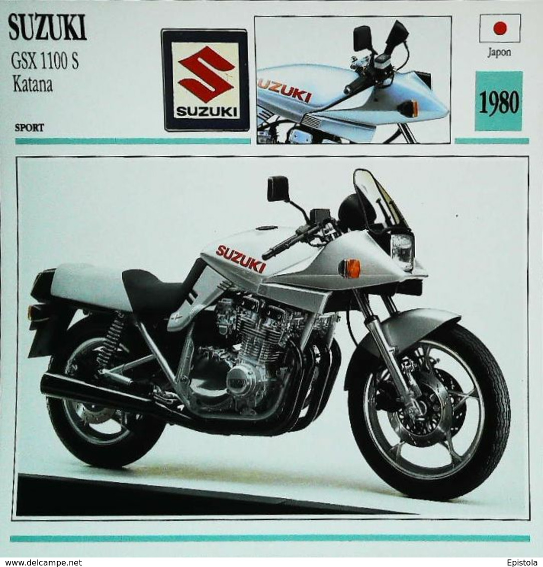 " SUZUKI  GSX 1100s KATANA 1980"  - Collection Fiche Technique Edito-Service S.A. - Collections