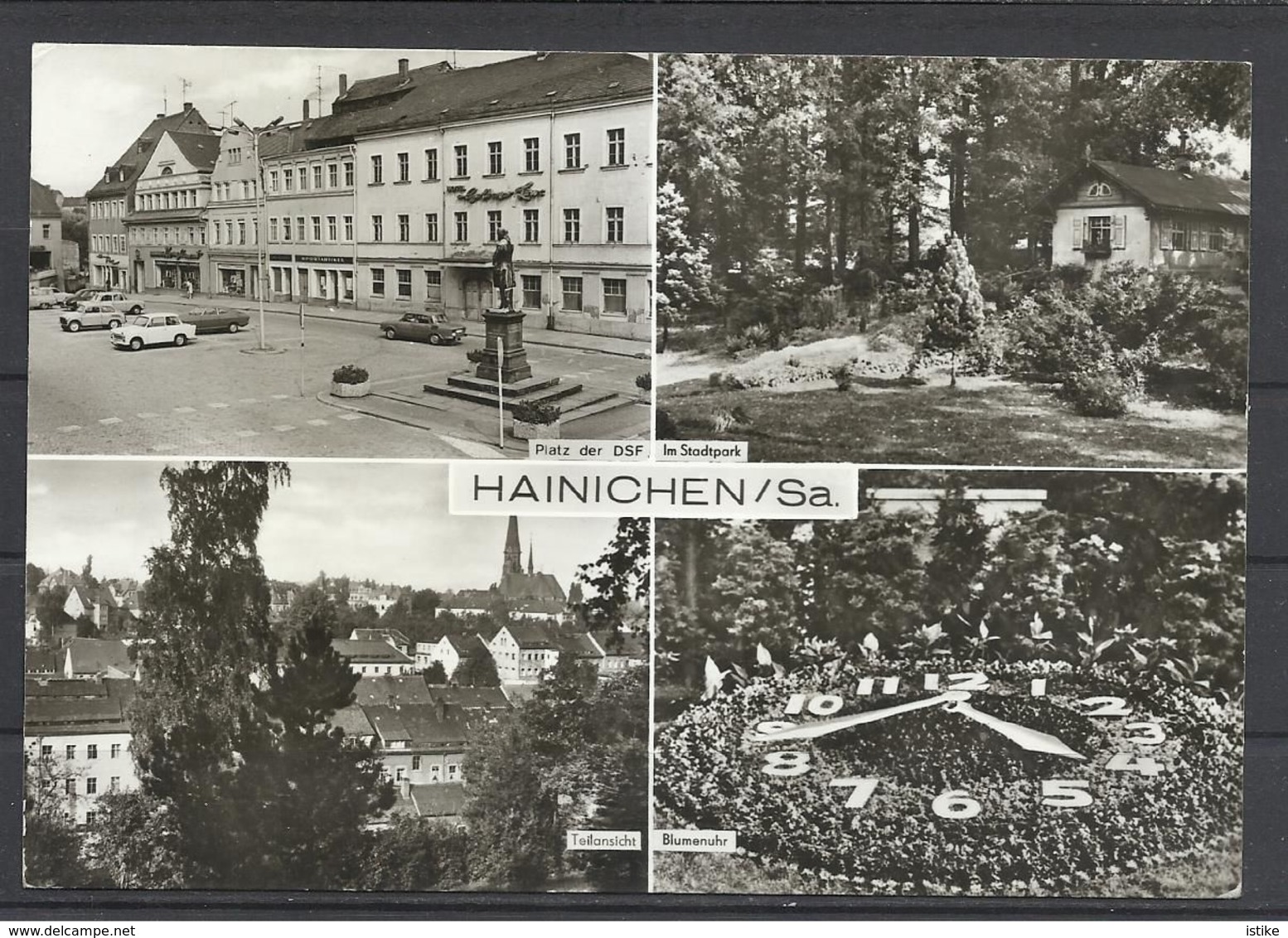 Germany, (DDR) Hainichen, Multi View With Flower Clock. Unused, 1975. - Hainichen