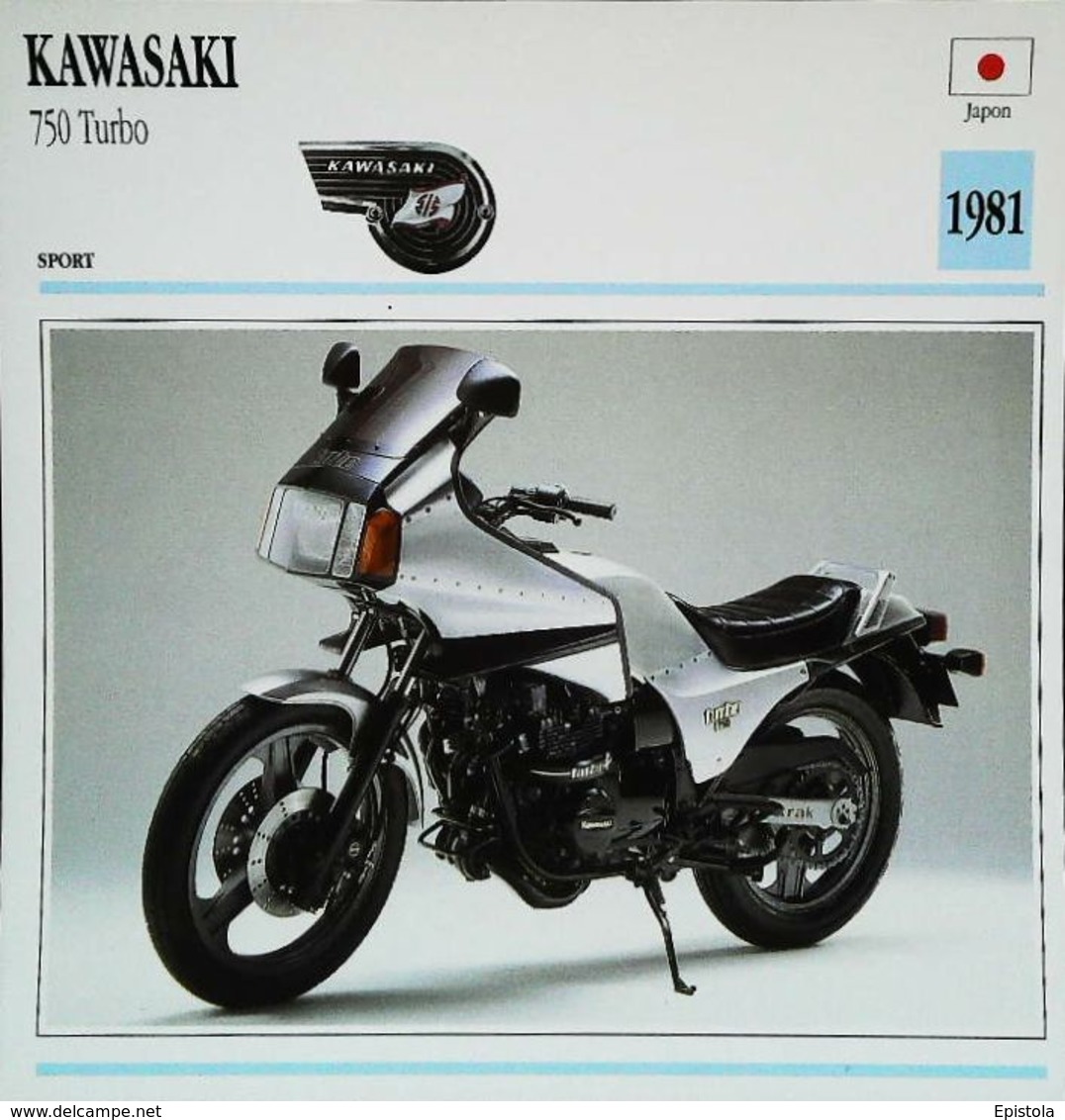 " KAWASAKI  750cc Turbo 1981"   Collection Fiche Technique Edito-Service S.A. - Collections