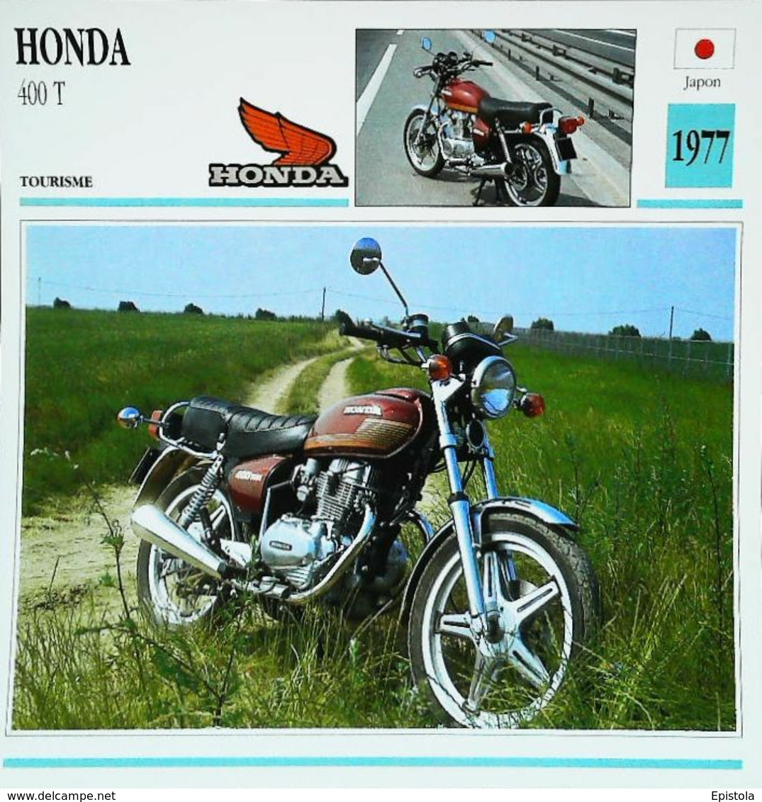 " HONDA  400cc T 1977 "   Collection Fiche Technique Edito-Service S.A. - Verzamelingen