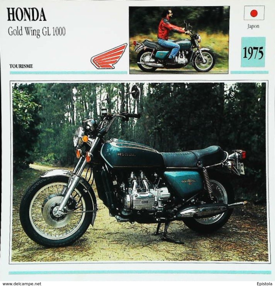 " HONDA Gold Wing GL 1000cc 1975 "   Collection Fiche Technique Edito-Service S.A. - Collections