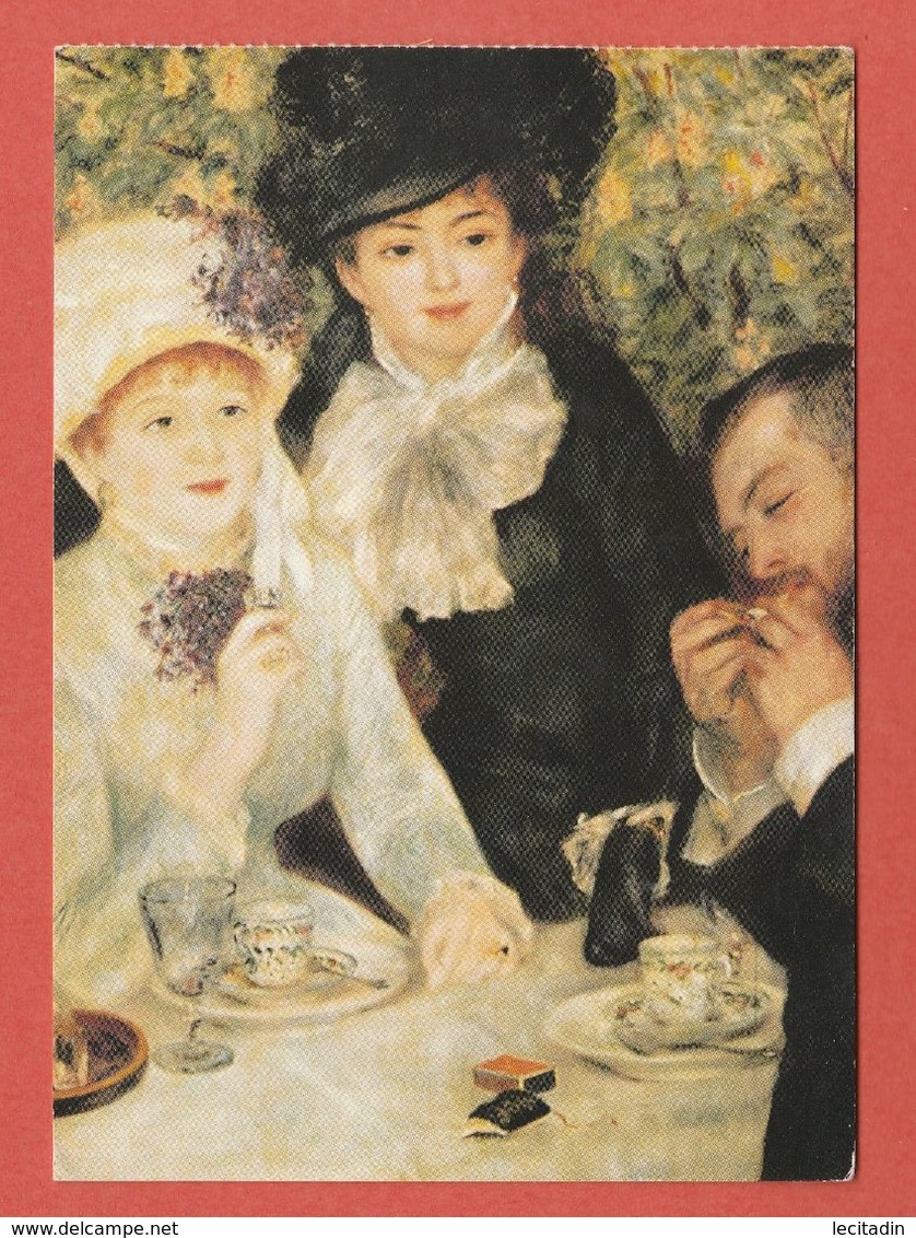 CP ART PEINTURE RENOIR Auguste 1879 - La Fin Du Déjeuner - Pittura & Quadri