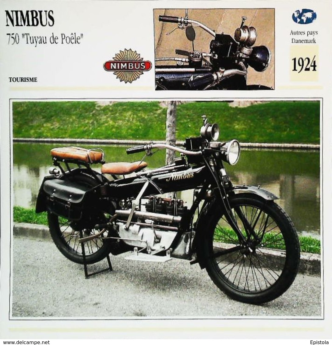 " Motorrad  NIMBUS 750cc Tuyau De Poêle 1924 "   Moto Danemark  -  Collection Fiche Technique Edito-Service S.A. - Collezioni