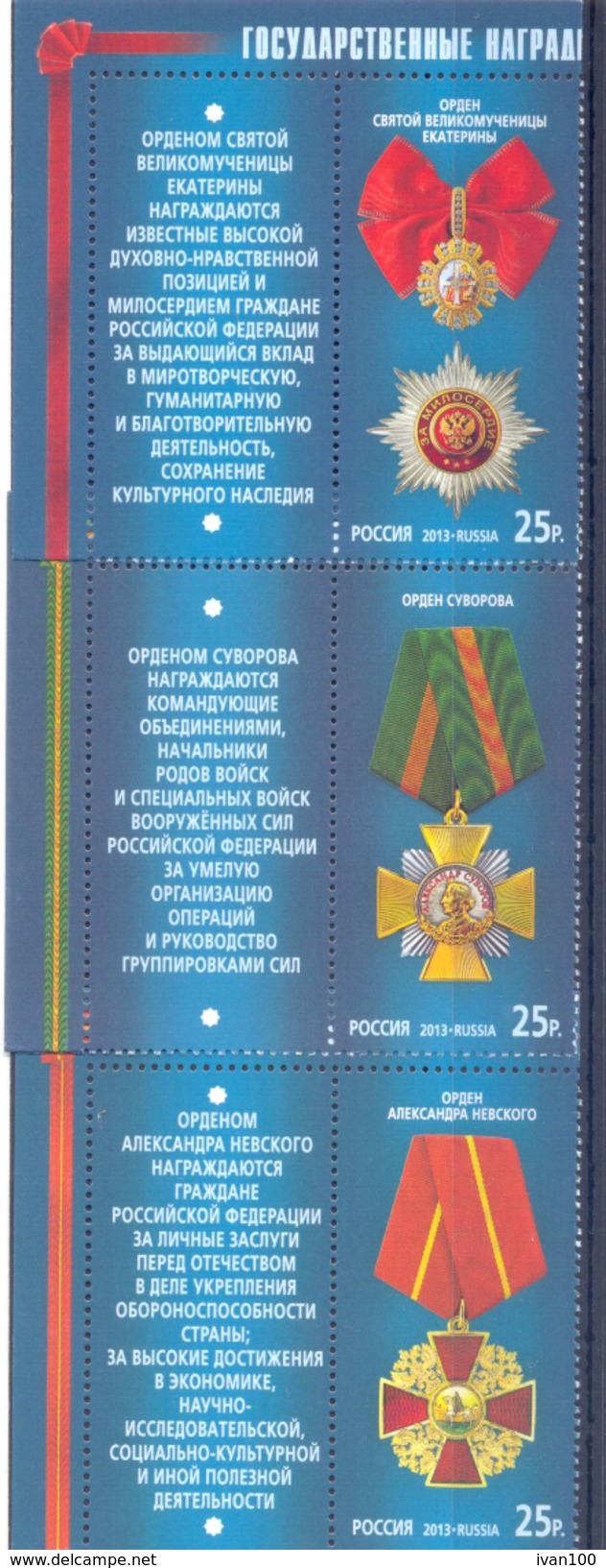 2013. Russia, Awards Of Russia, 3v With Labels, Mint/** - Nuovi