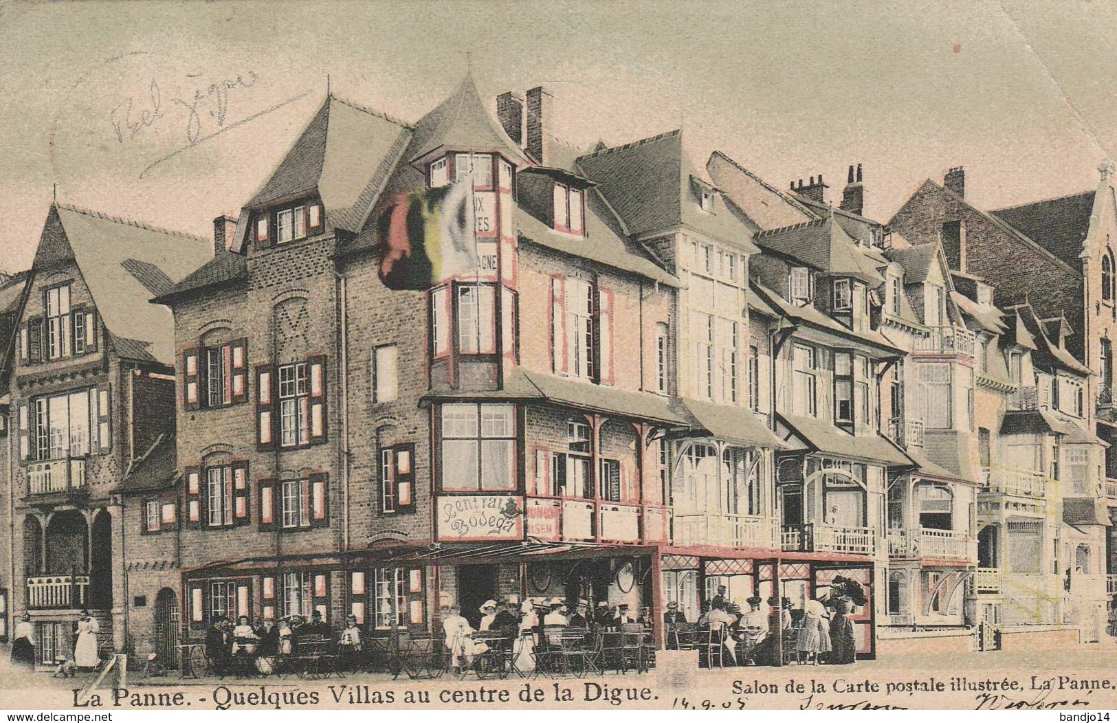 La  Panne  1905  - "Quelques Villas Au Centre De La Digue "  Scan Recto-verso - De Panne