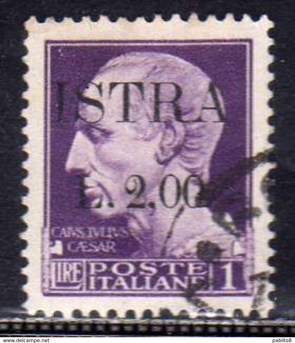 OCCUPAZIONE JUGOSLAVIA IUGOSLAVIA ISTRA ISTRIA POLA 1945 SOPRASTAMPATO D'ITALIA ITALY LIRE 2 SU 1 L. USATO USED OBLITERE - Joegoslavische Bez.: Trieste