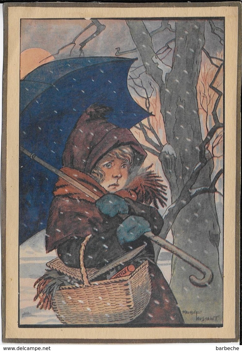 ILLUSTRATION MAURICE TOUSSAINT  Enfant Sous La Neige 11X16 Cm - Andere & Zonder Classificatie