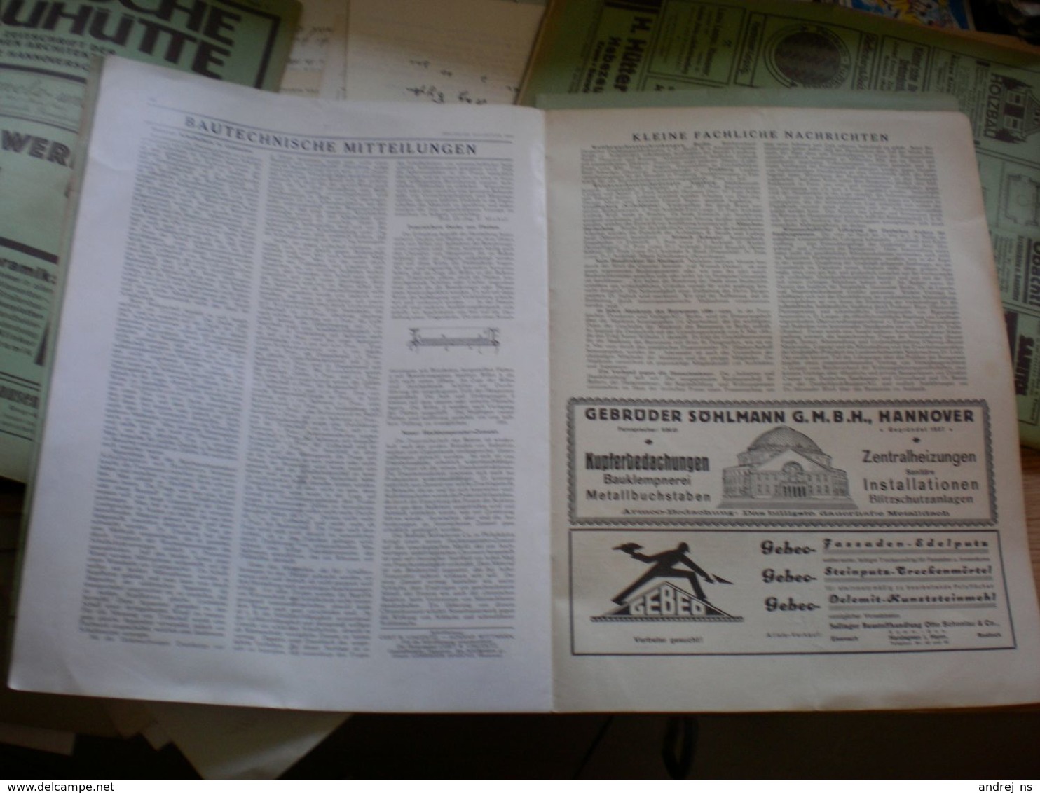 Deutsche Bauhutte Hannover  Zeit Der Deutschen Architektenschaft Curt R Vincentz Hanoverische Verlagsanstalt 1930 - Sonstige & Ohne Zuordnung