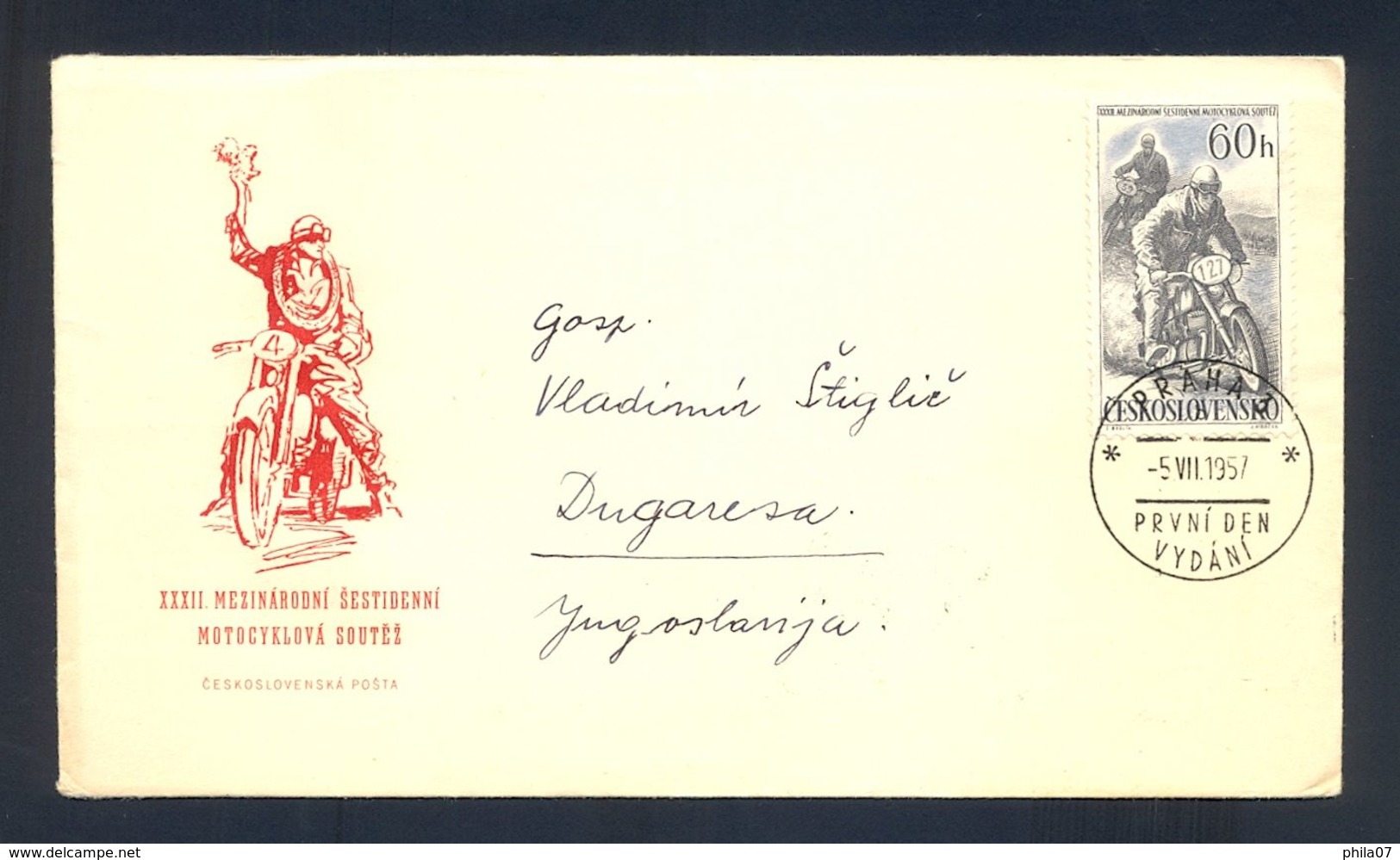 CZECHOSLOVAKIA 1957 - FDC - Nice Illustrated Cover With Commemorative Cancel And Stamp. - Sonstige & Ohne Zuordnung